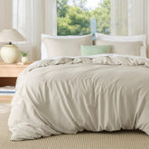 Bedsure duvet cover queen front view highlights soft double-brushed fabric for cozy sleep
