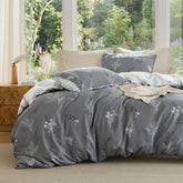 Bedsure duvet cover queen reversible floral gray design enhances any bedroom