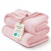 Bedsure GentleSoft pink blanket folded for warmth and easy layering.