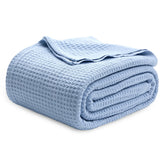 Bedsure Gentlesoft blanket waffle close-up shows plush texture and breathable comfort.