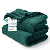 Bedsure GentleSoft fleece blanket emerald green closeup shows plush warmth for comfort