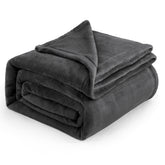 Bedsure GentleSoft fleece blanket queen dark grey close-up shows plush microfiber texture for cozy warmth
