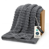 Bedsure GentleSoft Frost Gray blanket on couch for cozy evenings.