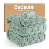 Bedsure GentleSoft sage green blanket in full size for cozy bed comfort