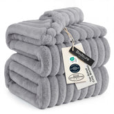 Bedsure GentleSoft king blanket stripe closeup shows plush texture for cozy warmth