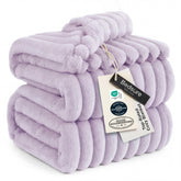 Bedsure GentleSoft Lavender Fog blanket front view for cozy couch lounging