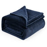 Bedsure GentleSoft navy blue blanket folded to show plush microfiber warmth