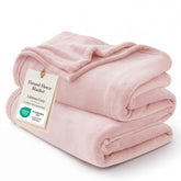 Bedsure GentleSoft pink fleece blanket close-up shows plush texture for cozy warmth