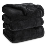 Bedsure GentleSoft Sherpa Blanket top view highlights double-sided warmth and plush texture.