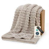 Bedsure GentleSoft twin blanket on couch for cozy lounging.