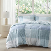 Bedsure gingham reversible buffalo plaid duvet cover in queen size for timeless, versatile style.