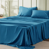 Bedsure king-size teal blue soft-closeup showing buttery softness for cooler nights.