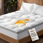 Bedsure pillow top topper queen with waterproof layer protects against spills