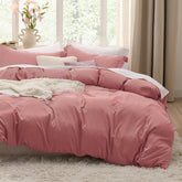 Bedsure pink clay king duvet cover 104x90 with soft, breathable microfiber for restful nights.
