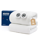 Bedsure queen heated mattress pad with dual controllers for personalized warmth on chilly nights.