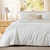 Bedsure textured duvet cover king 104 by 90 inches with jacquard texture for refined bedding