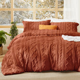 Bedsure tufted boho comforter queen with terracotta embroidery adds refined texture to your bed.