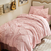Bedsure twin xl comforter set with pinch-pleat detail adds refined dorm decor