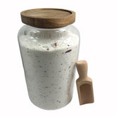 BEECO GIF2U 83oz bath salts glass jar for organized storage and elegant bathroom decor.