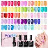 Beetles Neon Gel Polish Set swatches with 36 dewdrop shades for versatile nails.
