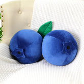 Beeveer blueberry plush pillow front view for cozy lounging and decor.