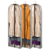Belinlen 3-pack 60-inch garment bags, front view, clear for quick outfit identification