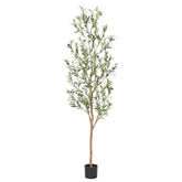 Bellacat faux olive tree 6ft with natural trunk and silk leaves for lifelike indoor decor.