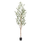 Bellacat 7ft olive tree with natural trunk for realistic indoor decor.