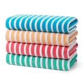 BEN KAUFMAN Colorful Racing Striped Towel, 30x60, extra-large for wrap-and-dry at the beach