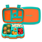 Bentgo Kids orange open lid showing five compartments for organized portions