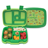 Bentgo Kids Safari lunch box open shows five compartments for balanced portions.