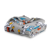 Berkshire Blanket Peanuts VelvetLoft Snoopy oversized throw in grey for cozy year-round warmth.