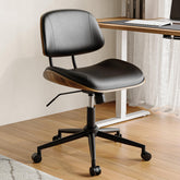 BERYTH armless office chair with wheels, front view showing mobility for small spaces