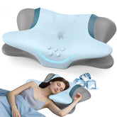 Beslovo cervical neck pillow with angled design supports neck alignment for restful sleep