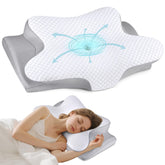 Bespillow cervical neck pillow with butterfly design supports neck alignment for side sleepers.
