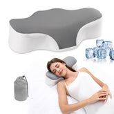 Bespilow camping pillow with ergonomic neck support for travel comfort