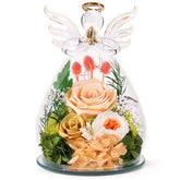 Bessol preserved rose inside a glass angel dome, a timeless keepsake for loved ones