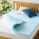 Best Price Mattress 2-inch ventilated gel topper on twin bed for cooling.