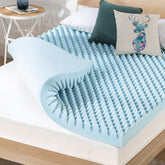 Best Price Mattress 4-Inch Egg Crate Topper on bed for improved airflow.