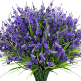 Besteek artificial lavender 20 bundles outdoor on porch adds long-lasting color.