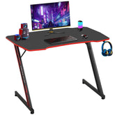 BestOffice 39-inch Z-shaped desk front view highlighting sturdy build and red finish.