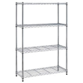 BestOffice 4-Tier Chrome Wire Shelving front view shows sturdy garage storage capacity