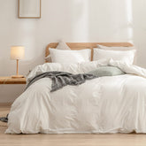 BESTOUCH duvet cover in off-white with linen-like texture, soft and breathable for comfortable nights.