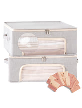 Beveetio 2-pack cashmere storage bags with cedar blocks for fresh protection.