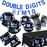 Bezkega 10th birthday banner doubles digits for a festive backdrop