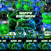 Bezkega video game birthday banner sets bold gamer theme for the party