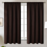 BGment brown blackout curtains with rod-pocket design for enhanced privacy and light control.