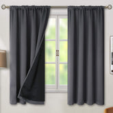 BGment dark grey blackout curtains block light for a peaceful bedroom.