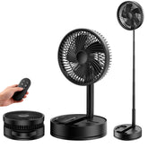 BGYUA portable standing oscillating fan folded compact for easy travel and space saving cooling.