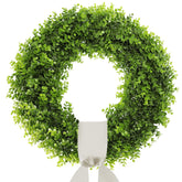 BHHDA 24-inch foldable boxwood wreath for front-door display.